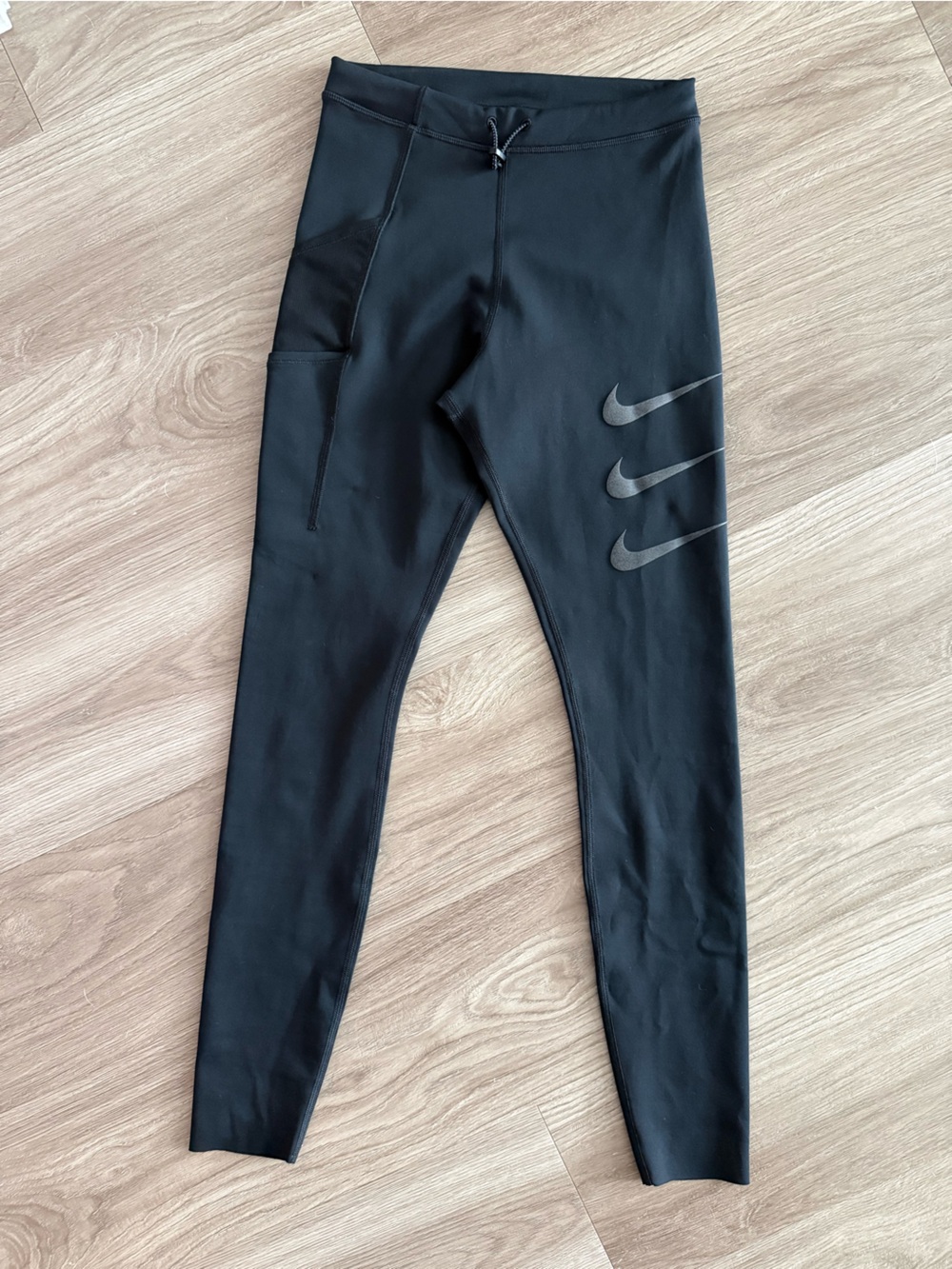 Nike Black Leggings with Reflective Swoosh Accents